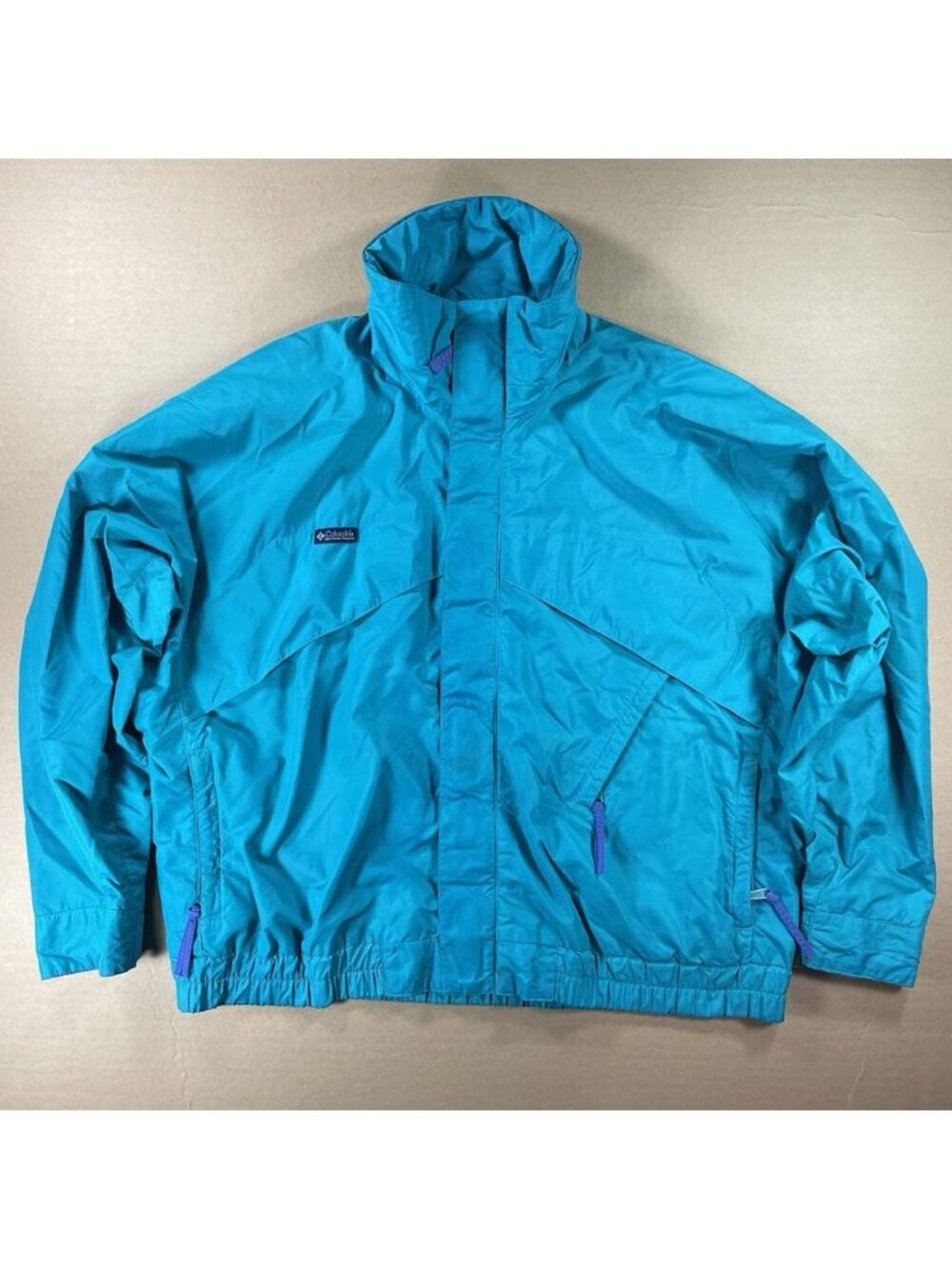 VTG 90s Columbia Black Label Ski Jacket Radial Sleeve Teal Purple - Men's Sz XL